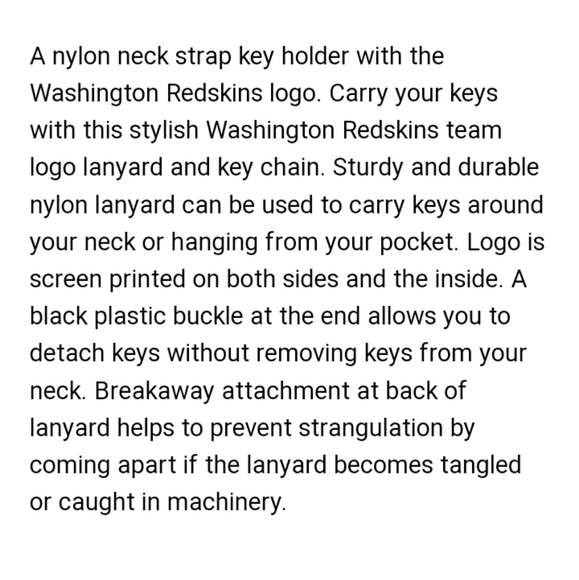 NFL Washington Redskins Retired 2017 Style Lantern Keychain NWT (Unisex) - Picture 7 of 9